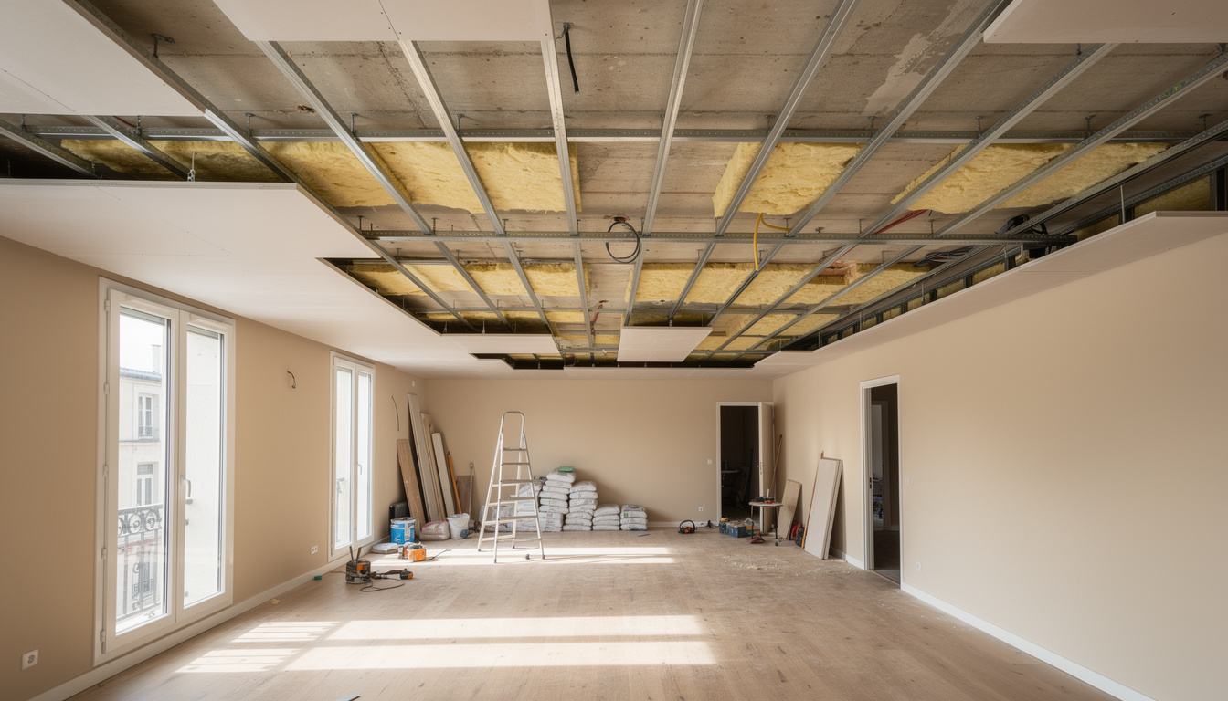 découvrez comment un faux plafond acoustique peut améliorer l'isolation phonique ou servir à la correction acoustique pour un confort optimal dans vos espaces.